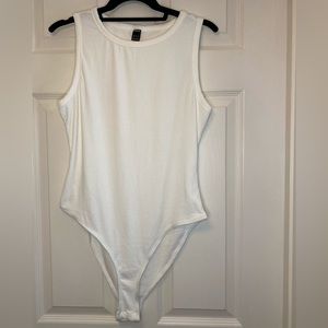 White Ribbed Body Suit